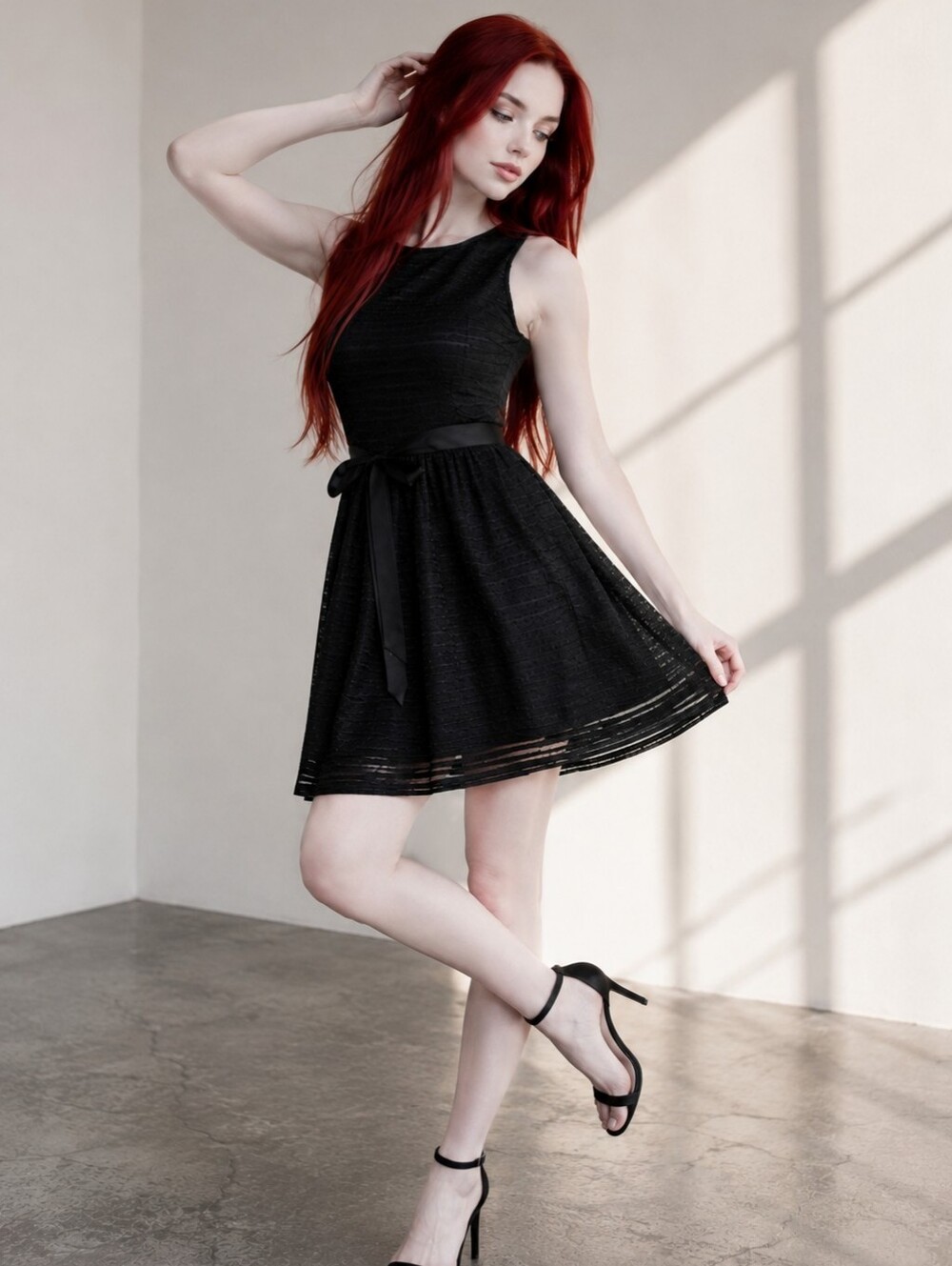 EUC Trina Turk Size 8 Black 'Sandie' Textured Fit & Flare Dress!!